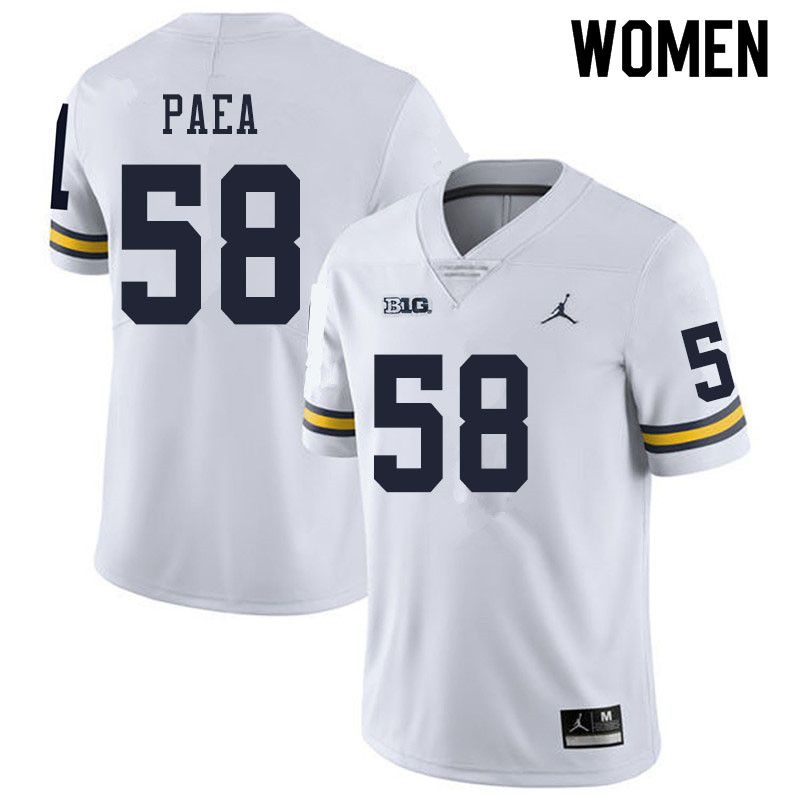 Women #58 Phillip Paea Michigan Wolverines College Football Jerseys Sale-White
